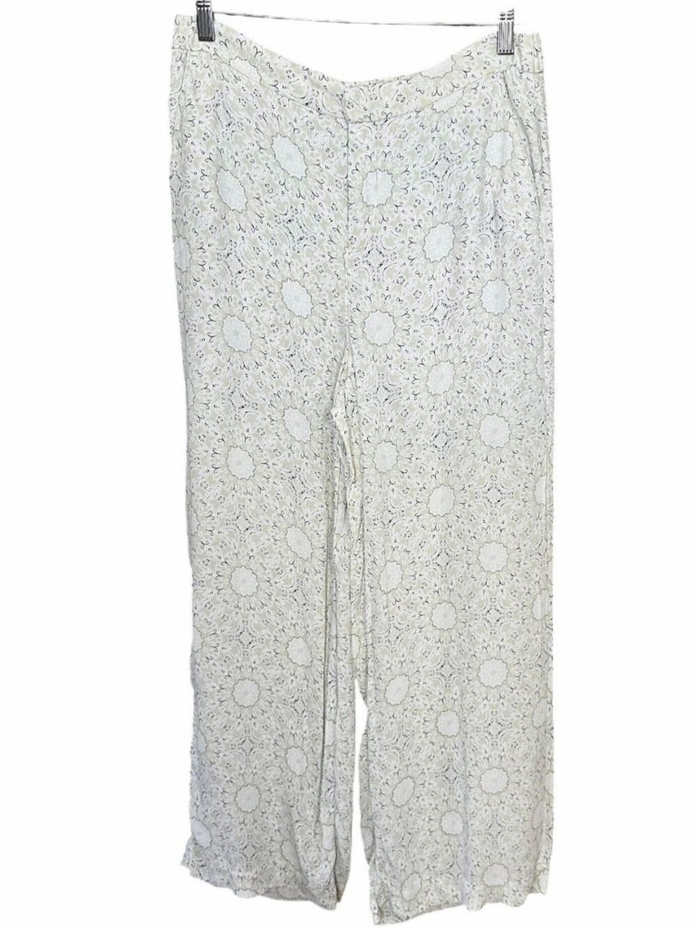 Kaari Blue Floral Wide Leg Trouser Pant Medium Viscose Flowy Spring